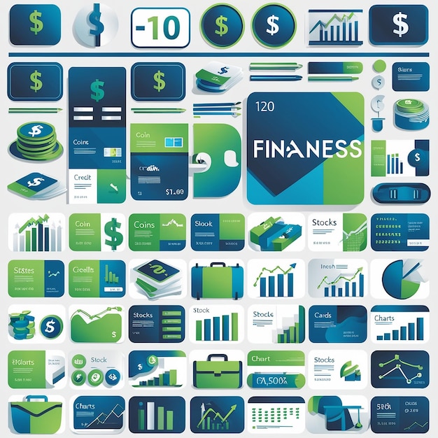 Photo business financial icons set