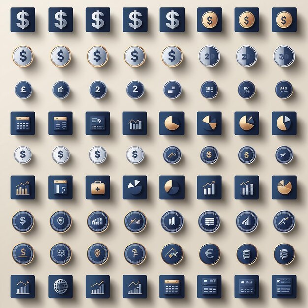 Photo business financial icons set