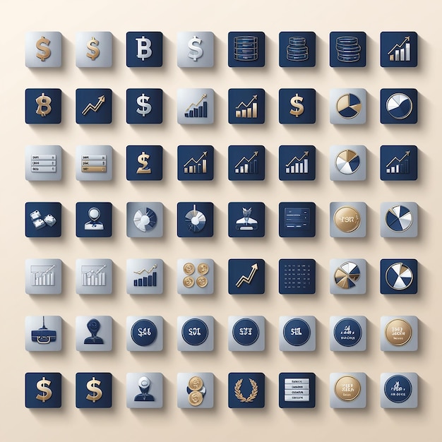 Photo business financial icons set