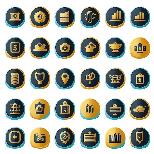 Photo business financial icons set