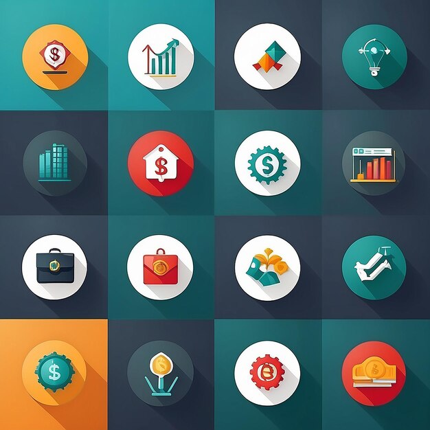 Business financial icons set