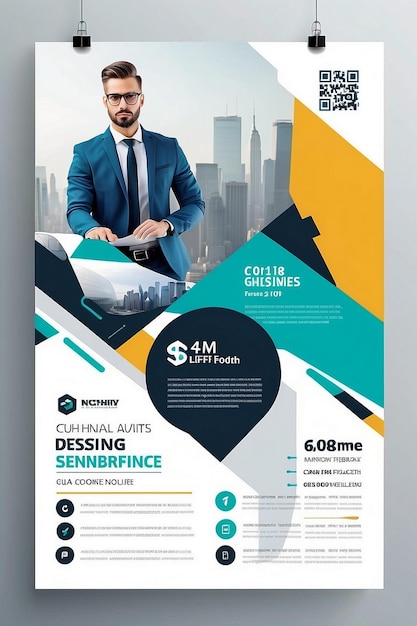 Photo business flyer design template