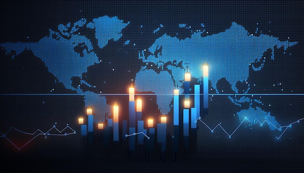 Business graph chart of stock market background