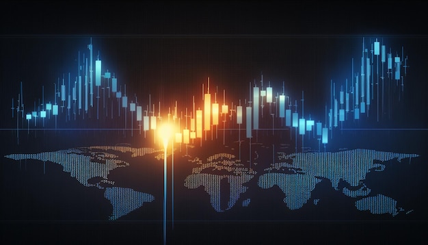 Business graph chart of stock market background