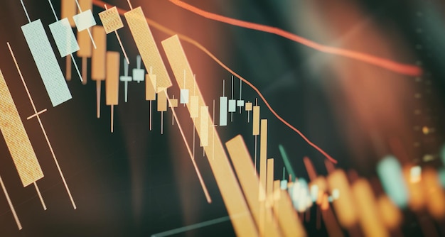 Business graph and stock financial indicator. Stock or business market analysis concept.