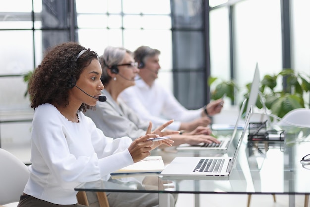 Business group working in customer and help desk office