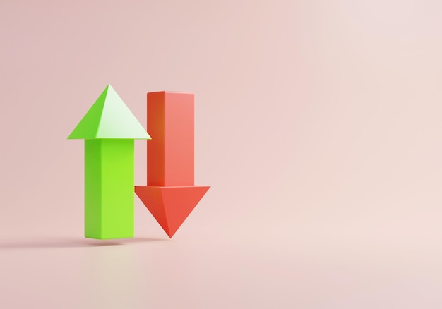 Business growth up sign ui icon on pink background or switch arrow icon