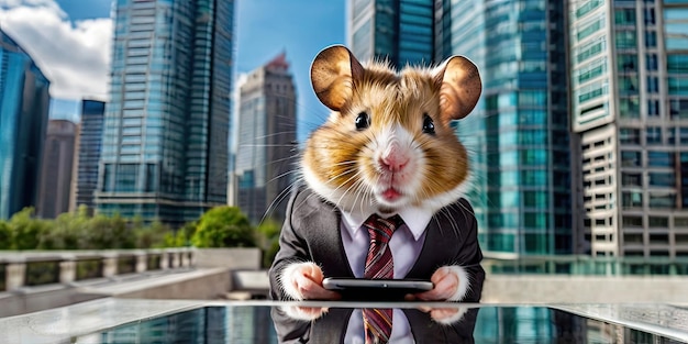 business hamster in suit