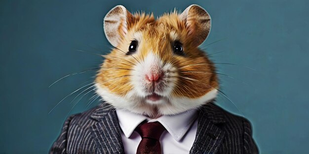 Photo business hamster in suit