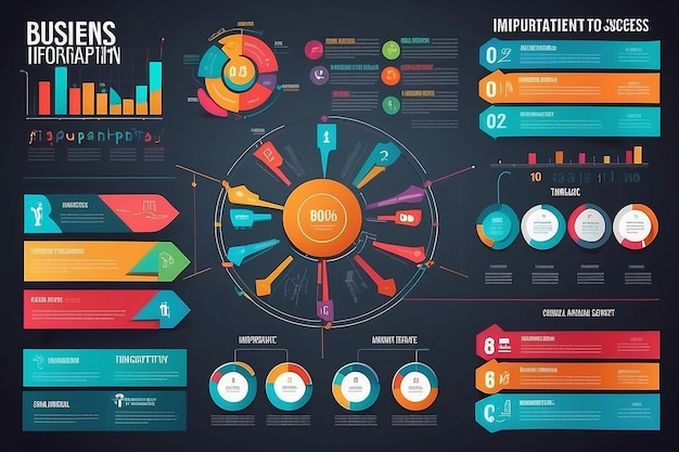 Photo business infographic 6 important events to success annual report business presentation template