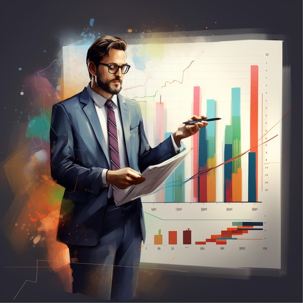 Business Infographic Analysis of Graph Illustration