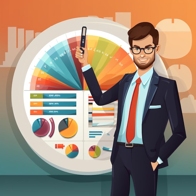 Business Infographic Analysis of Graph Illustration