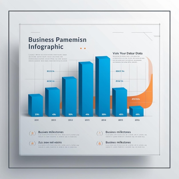 Photo business infographic bar chart report presentation data milestone and infographic