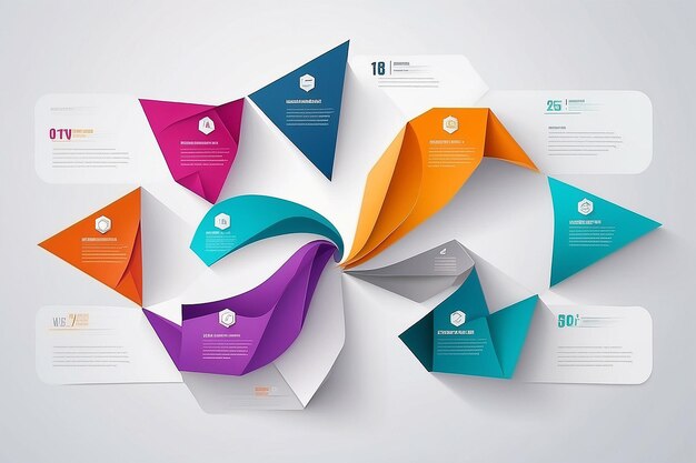 Business Infographics circle origami style Vector illustration can be used for workflow layout banner diagram number options step up options web design