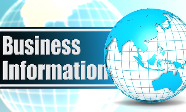 Business information with sphere globe