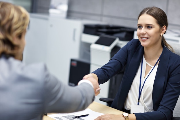 business interview in modern office