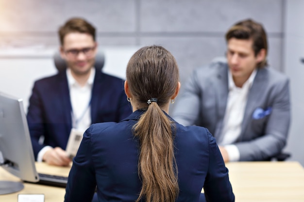 business interview in modern office