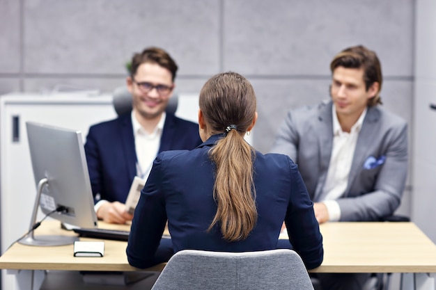 business interview in modern office