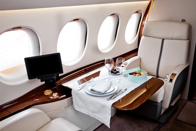 Business Jet airplane interior