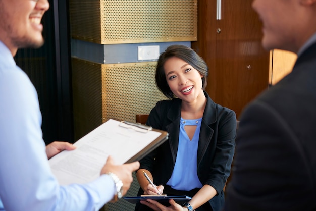 Business lady at meeting