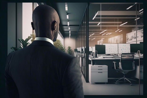 Business man on modern office interior