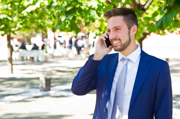 Business man speaking on the phone