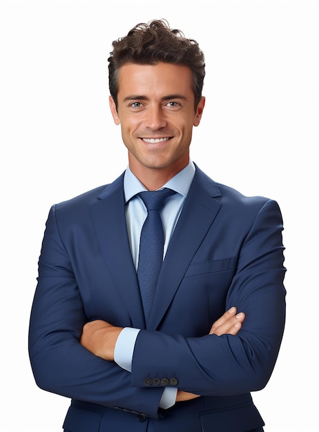 Business man in a suit white transparent background