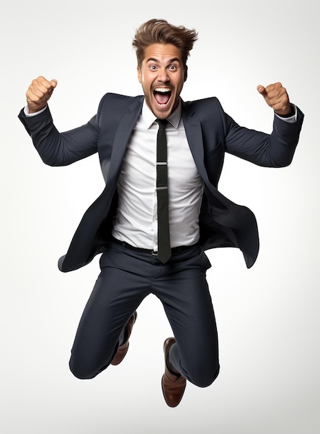 Business man in a suit white transparent background