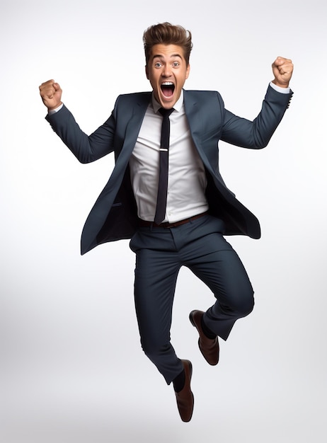 Business man in a suit white transparent background