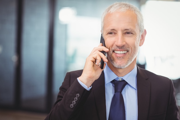 business man talking on mobile phone