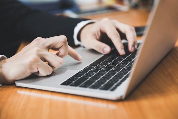 Business man using laptop