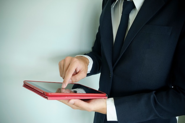 business man using tablet