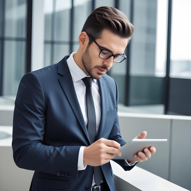 business man using tablet