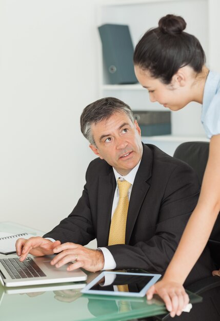 Business man and woman working