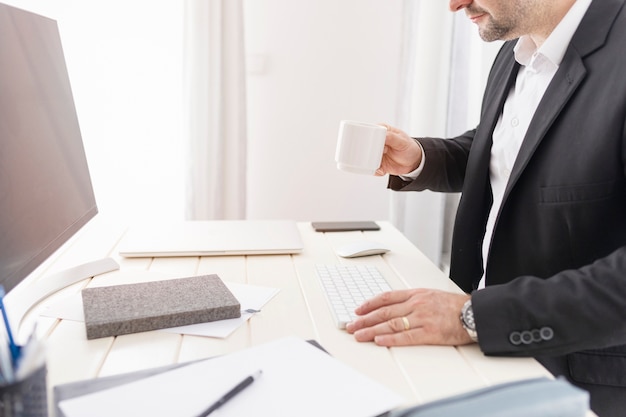 Business man working at his desk