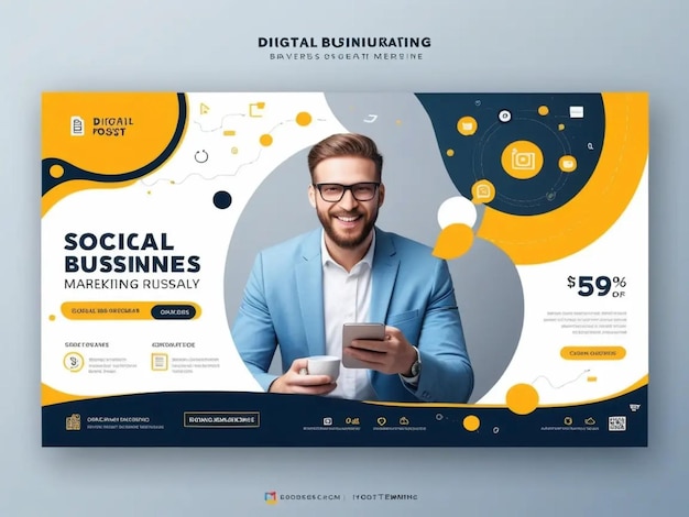 Photo business marketing banner for social media post template ideas