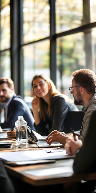 Business Meeting in Bright Room