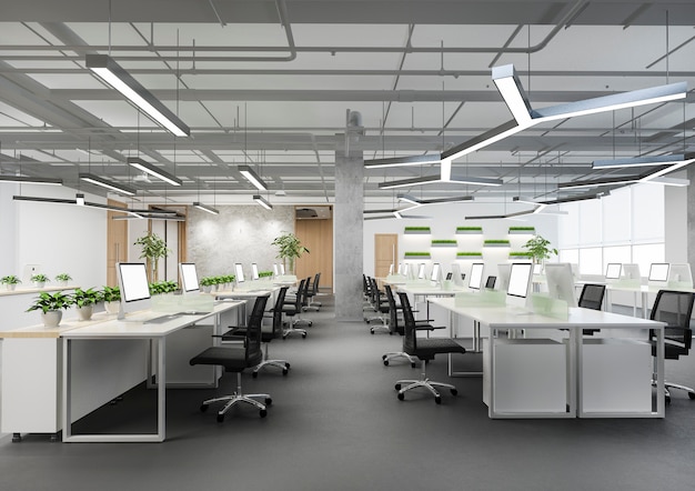 business meeting and working room on office building with plant decor