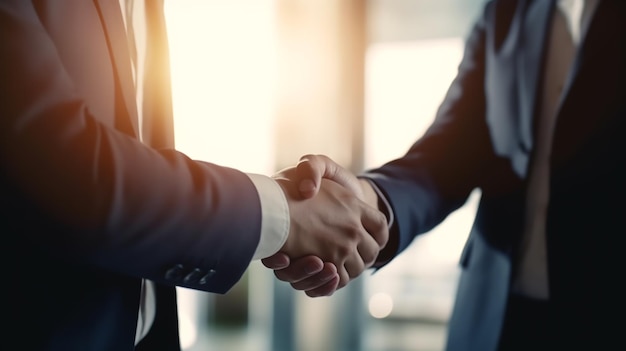 business and office concept businessmen shaking hands the concept of concluding a contract or a deal ai generative