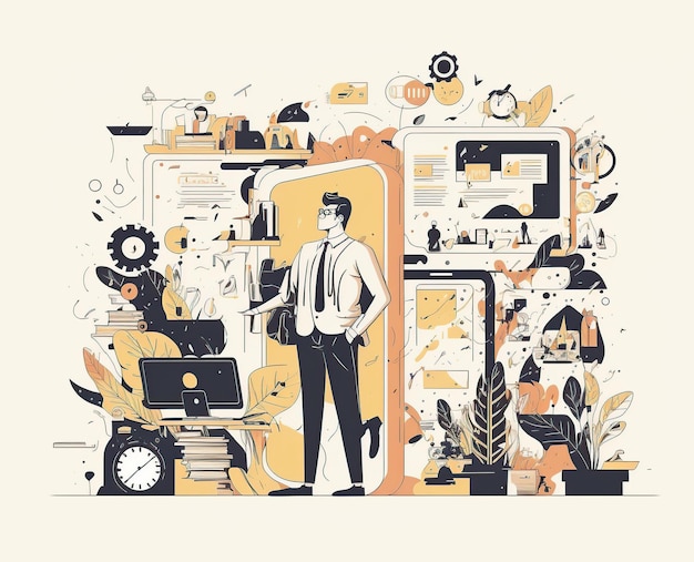 Business and organization concept Generative AI illustration