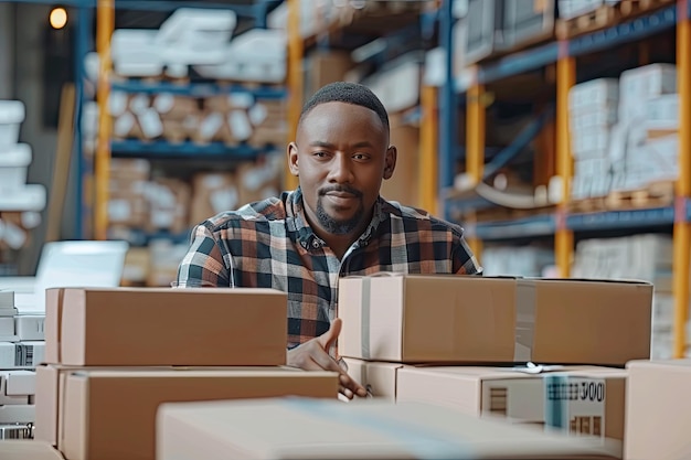 Business Owner Packing Order for Shipping to Customers