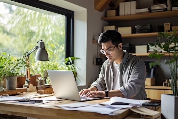 business owner working at home office