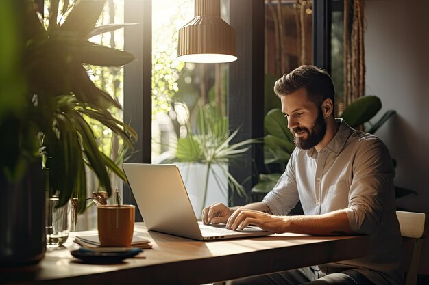 business owner working at home office