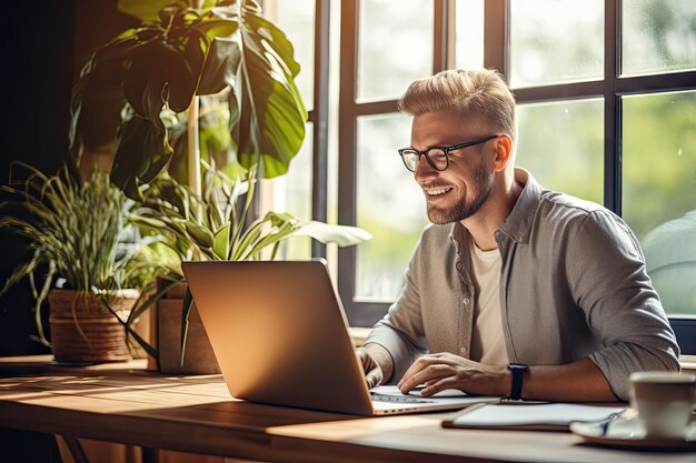 business owner working at home office