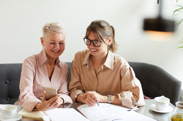 Business partners working at office