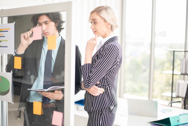 Photo business people are analyzing financial report