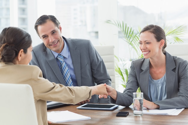 Business people conducting an interview