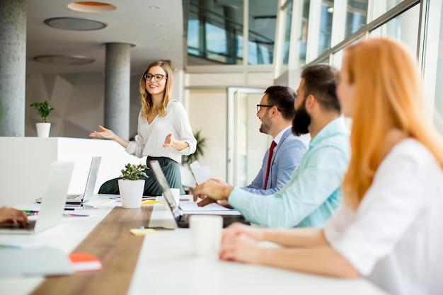 Business people discussing a strategy and working together in office