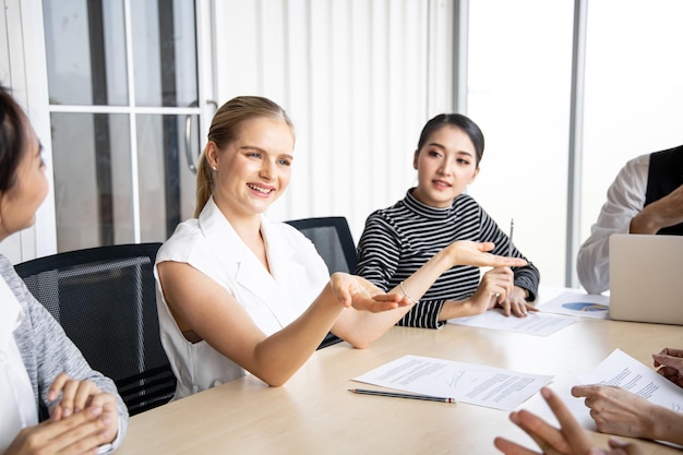 Business people discussing together in conference