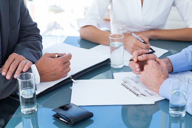 Business people in discussion in an office